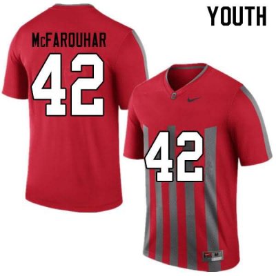 NCAA Ohio State Buckeyes Youth #42 Lloyd McFarquhar Throwback Nike Football College Jersey FKL8245HR